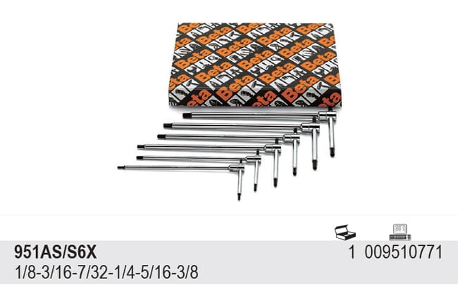 Chrome T-handle hex wrench set | Beta Tools