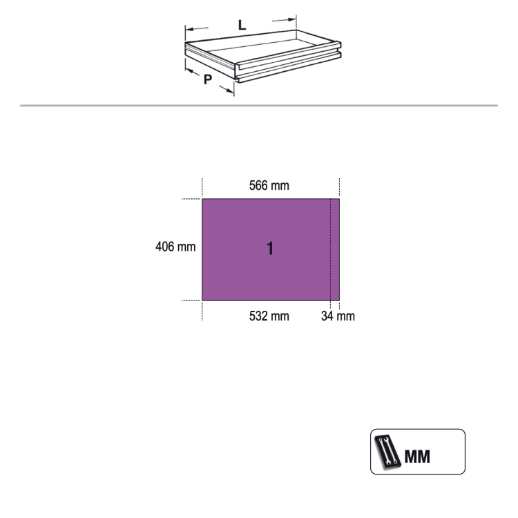 Förvaringsmodul med 3 Lådor och Plats för Slangvinda, C45PRO2.0, BETA Tools