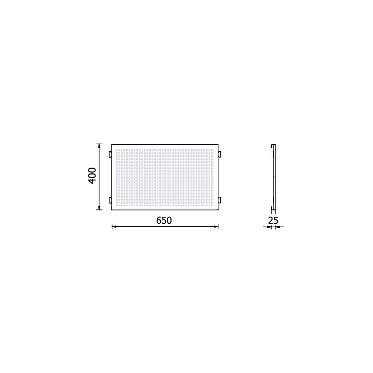 Perforerad Verktygspanel Övre 650 x 400 x 25 mm för Verkstadskombination RSC502.0, BETA Tools