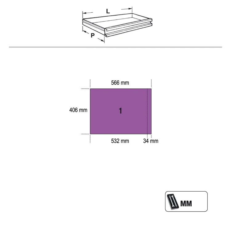 Verktygsvagn 7 Lådor ABS-Arbetsyta, Centrallås, C45PRO, BETA Tools
