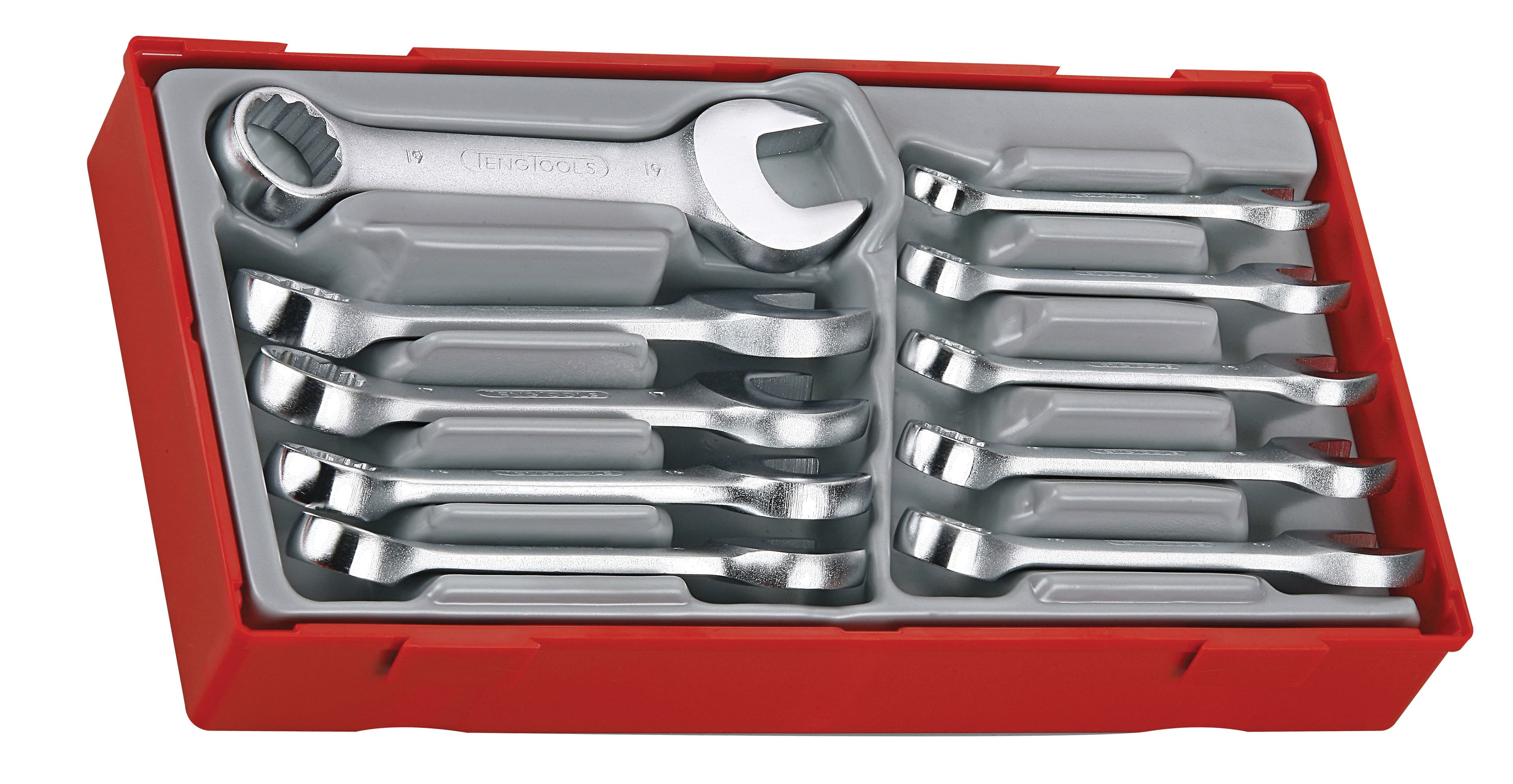 Short U-ring spanners 10 pcs, TENG Tools