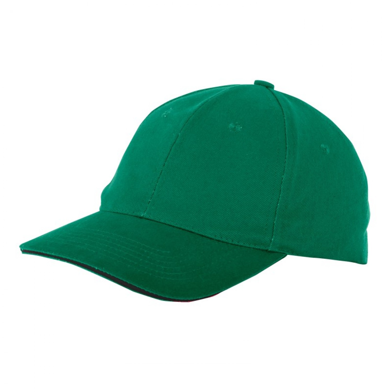 Green cotton baseball caps, 12 pcs, CE
