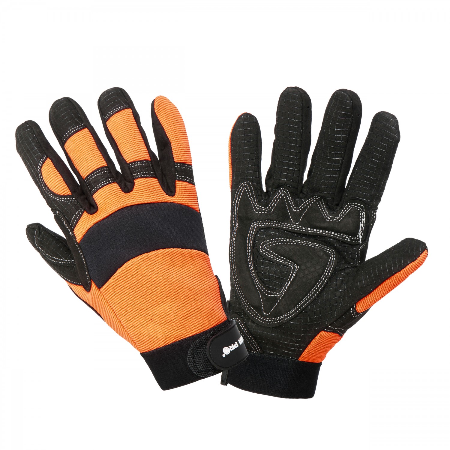 Handskar för mekaniker, svart-orange, spandex, silikonnät, SBR gummi, CE, EN 420, LAHTI PRO L2801