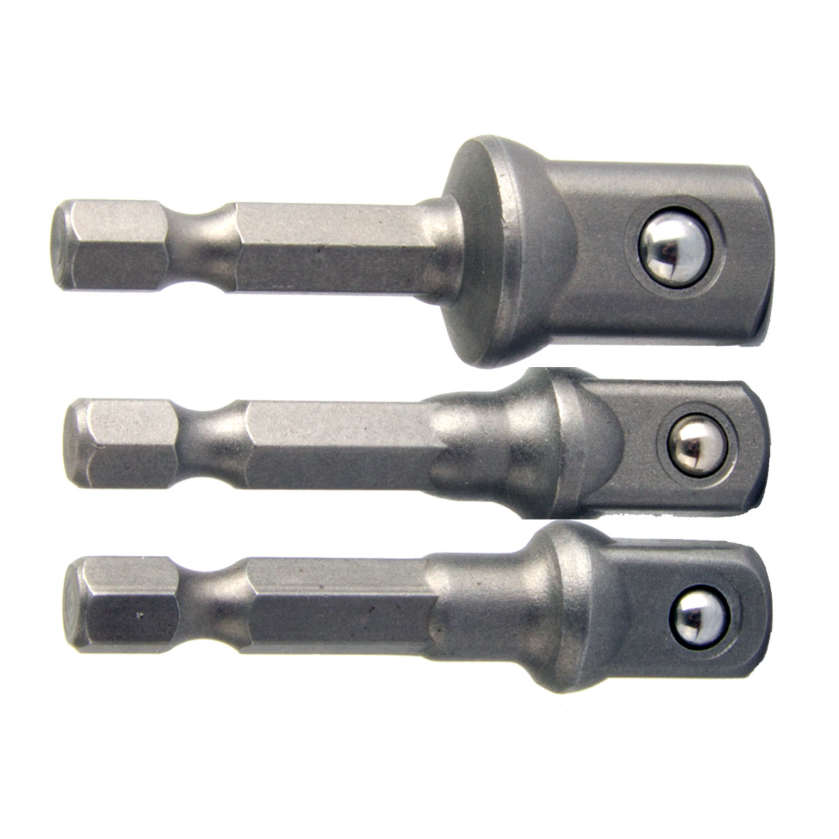 Hylsadapter, sats 3st 1/2, 3/8, 1/4 HEX 1/4, Proline