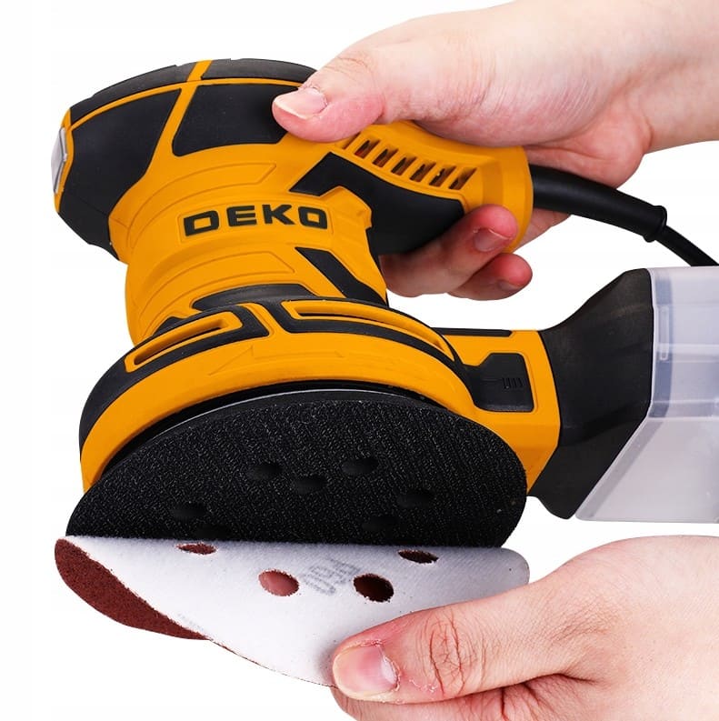 Oscillerande polermaskin 230V 125 mm, 320 W, 7000-14000 RPM, justering av sliprondeller, Deko