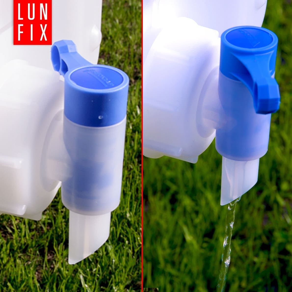 Vattendunk 20L med kran, kanister för dricksvatten, HDPE plast, LunFix