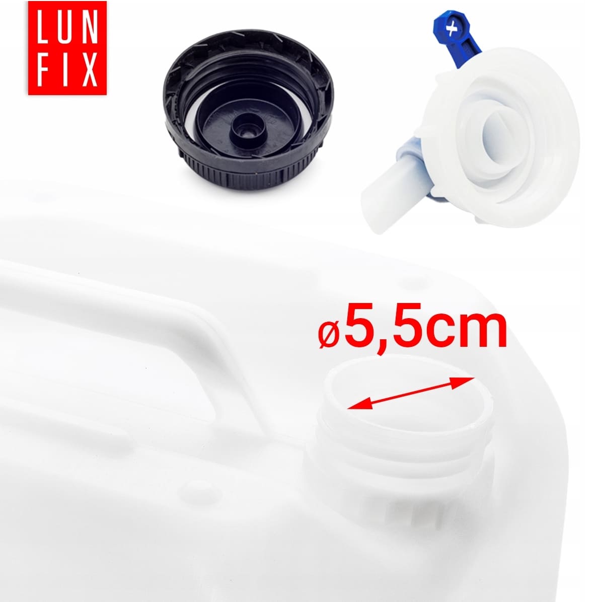 Vattendunk 25L med kran, kanister för dricksvatten, HDPE plast, LunFix