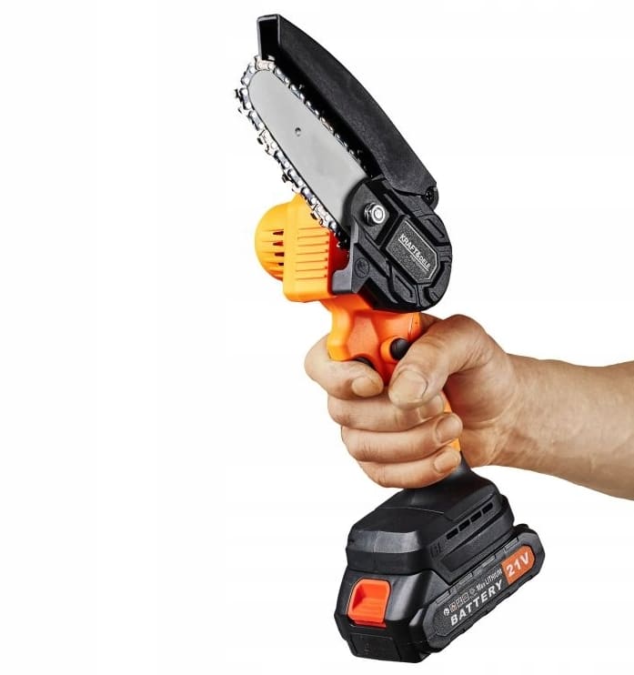 Chainsaw cordless with 2 batteries 2Ah 21V, Crosscut Saw 4, charger, bag, Kraft & Delle