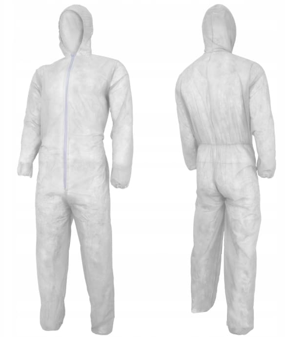 10 pcs Disposable Painters Protective Coverall with Hood, White