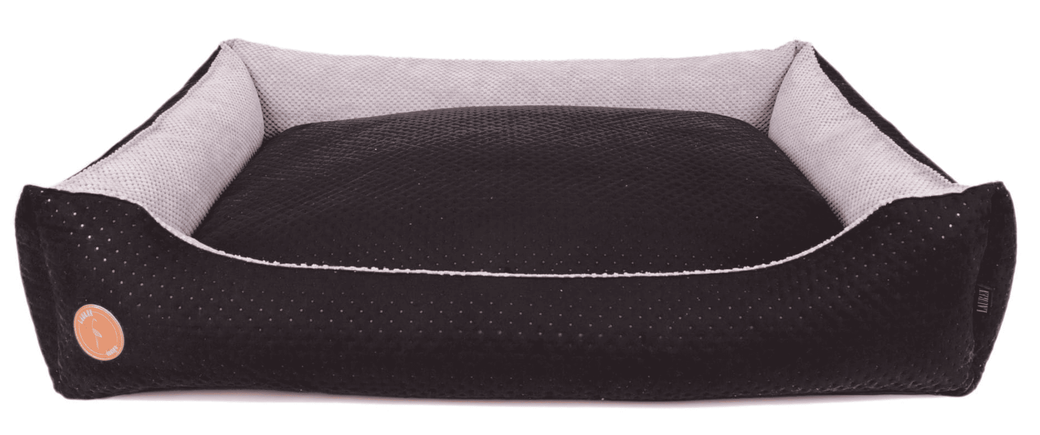 Dog Sofa CEZAR tufted gray/black 110 x 90 cm