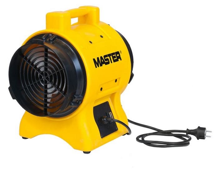 Circulation Fan Axial 250 W 750 m³/h, Portable Duct Model Yellow Powder Coated, Master
