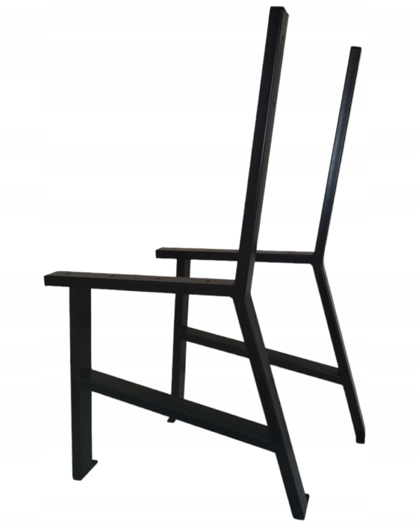 Steel legs for bench, 2 pieces, black powder-coated, seat height 41 cm, seat depth 36 cm, total height 80 cm