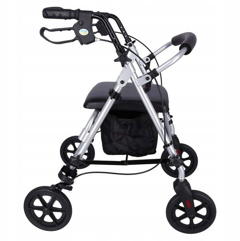 Lightweight rollator, seat, bag, max 120 kg, indoor and outdoor use, silver, Homcom