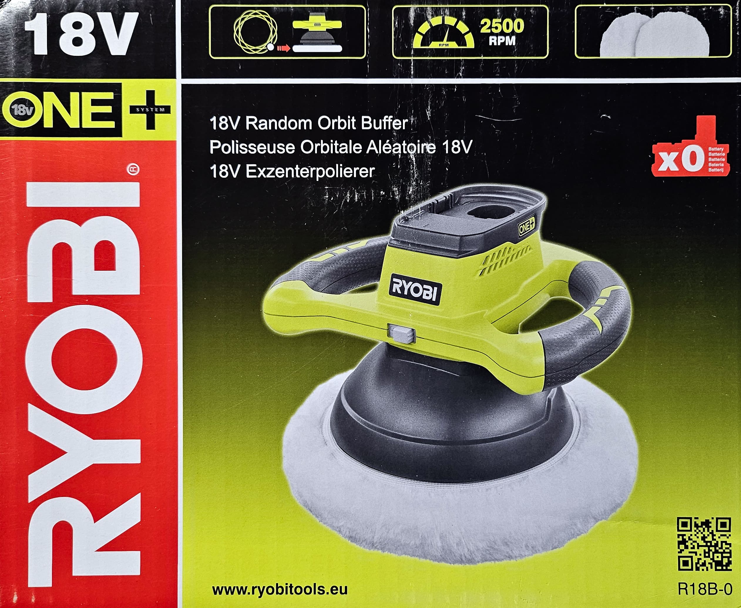 Orbital polisher, 18V ONE+, 2500rpm, battery powered (no battery included), Ryobi