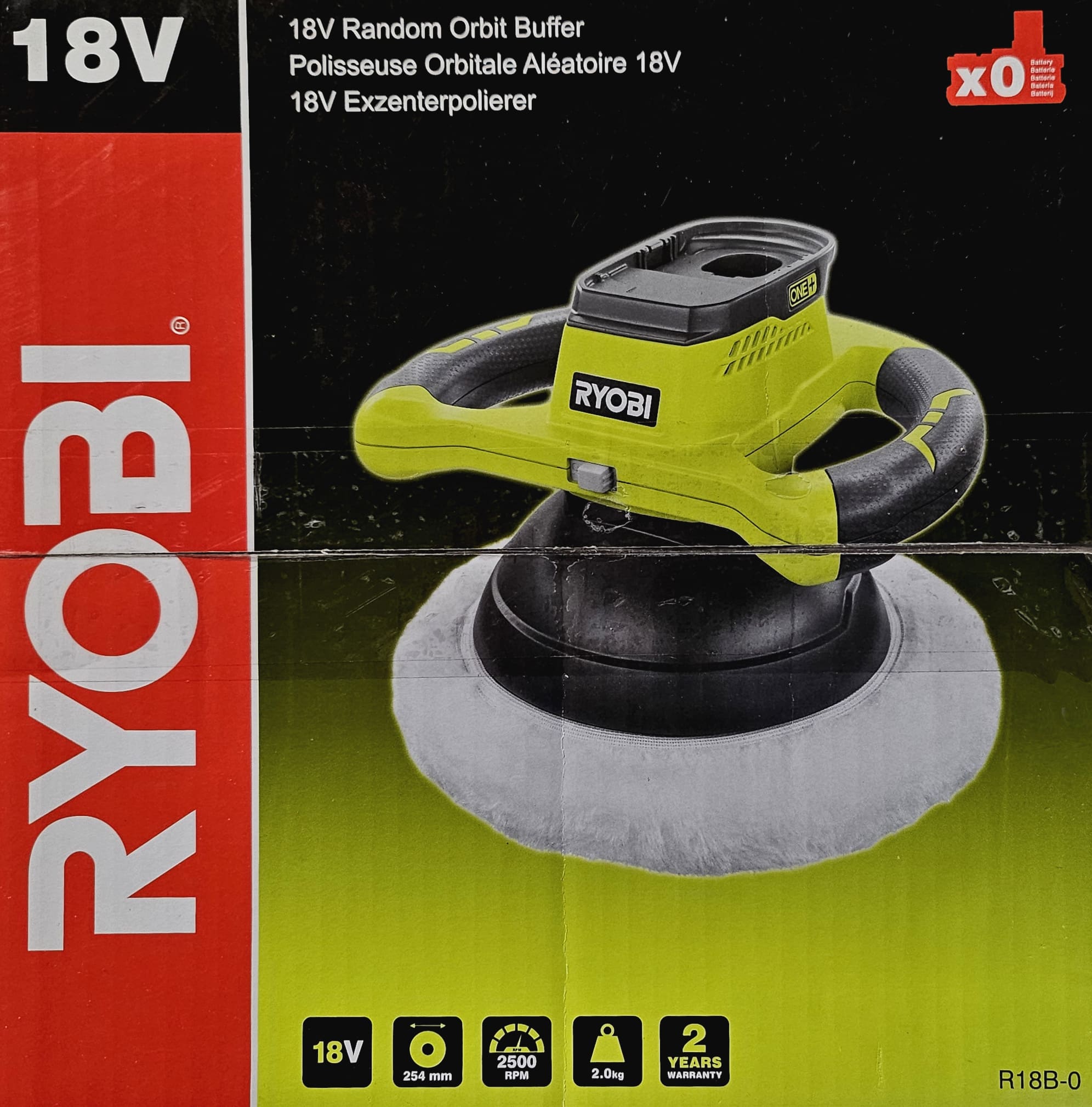 Orbital polisher, 18V ONE+, 2500rpm, battery powered (no battery included), Ryobi