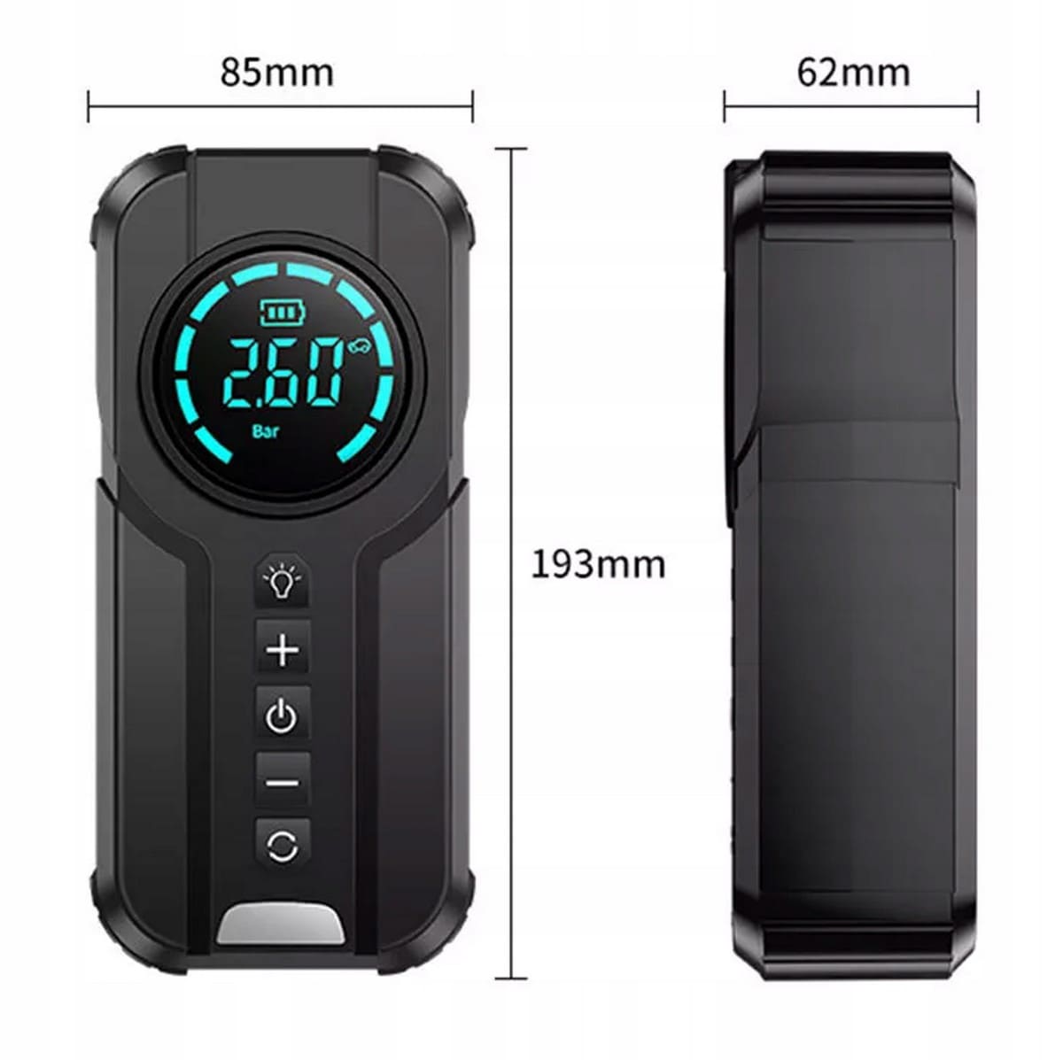 Kraftfull Booster Powerbank Starthjälp och Luftpump 2-i-1, 1000 A, 8400mAh