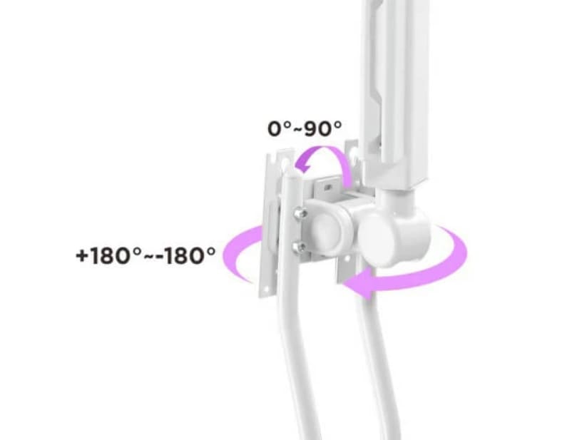 Monitorarm, roterande skärmhållare, lång skärmarm justerbar, väggfäste 178 cm, Spacetronik