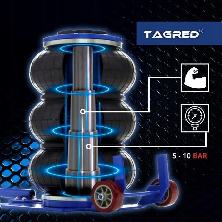 Professional 3.5T Pneumatic Air Bag Jack, hight 135-400 mm, Tagred