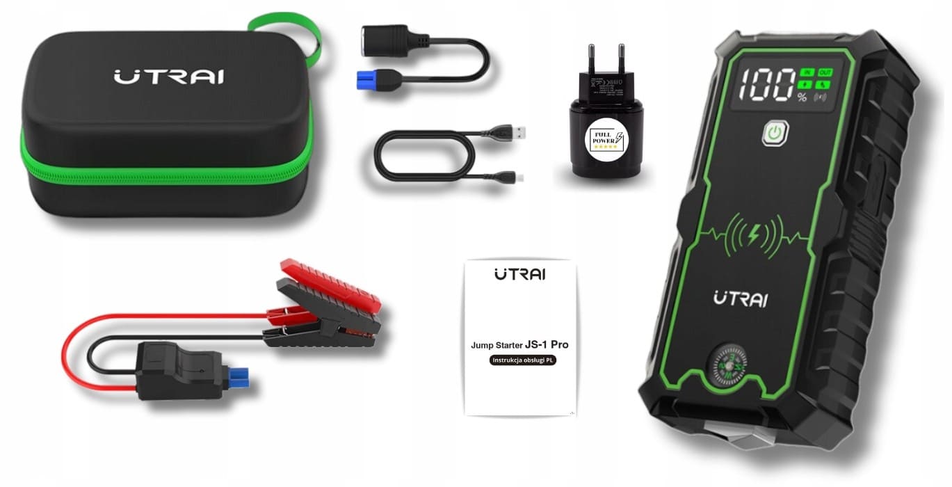 Super Kraftfull Powerbank och Booster för Snabbstart av Bilar, Starthjälp, 2500 A, 16000mAh