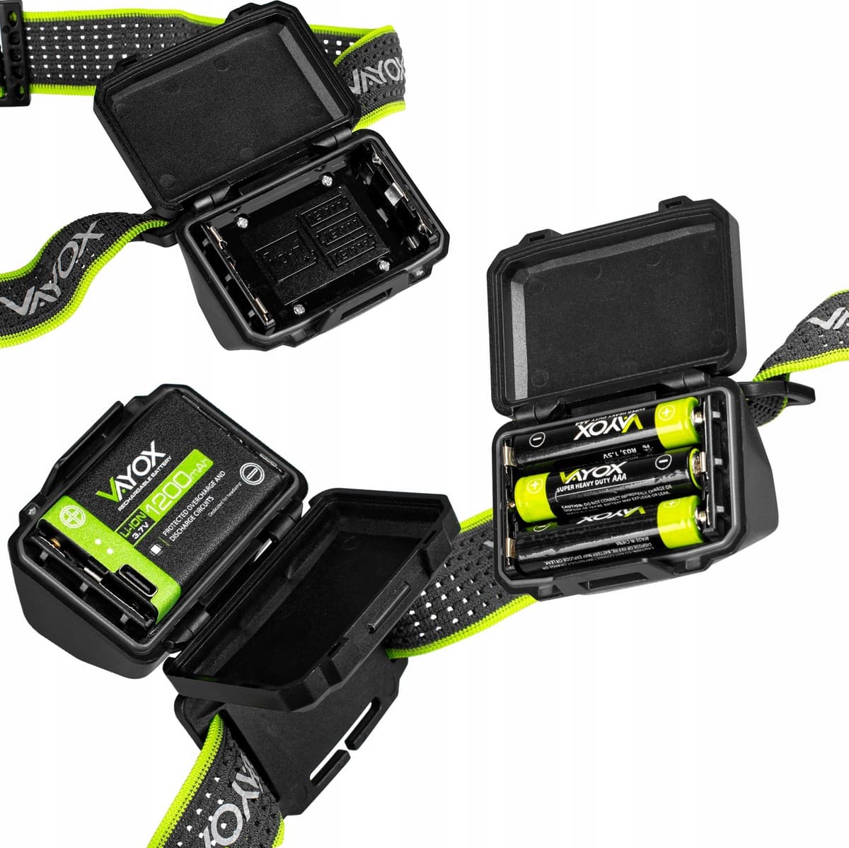 LED Headlight / Flashlight, Waterproof, USB-C Rechargeable, 500lm, VAYOX