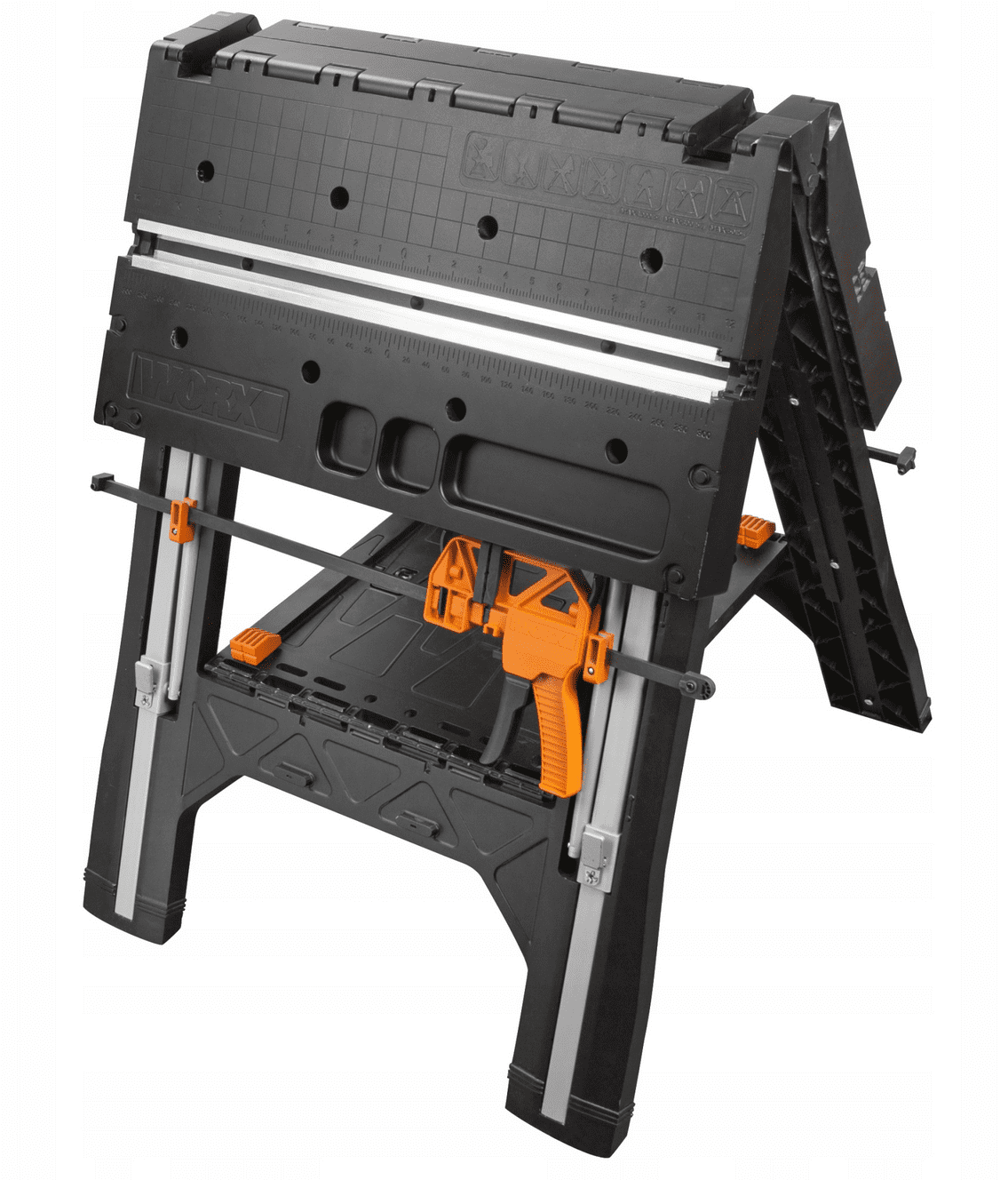 Folding Multi-Function Work Table 787 x 635 mm Sawhorse 136 kg 2 Quick Clamps, WORX WX051