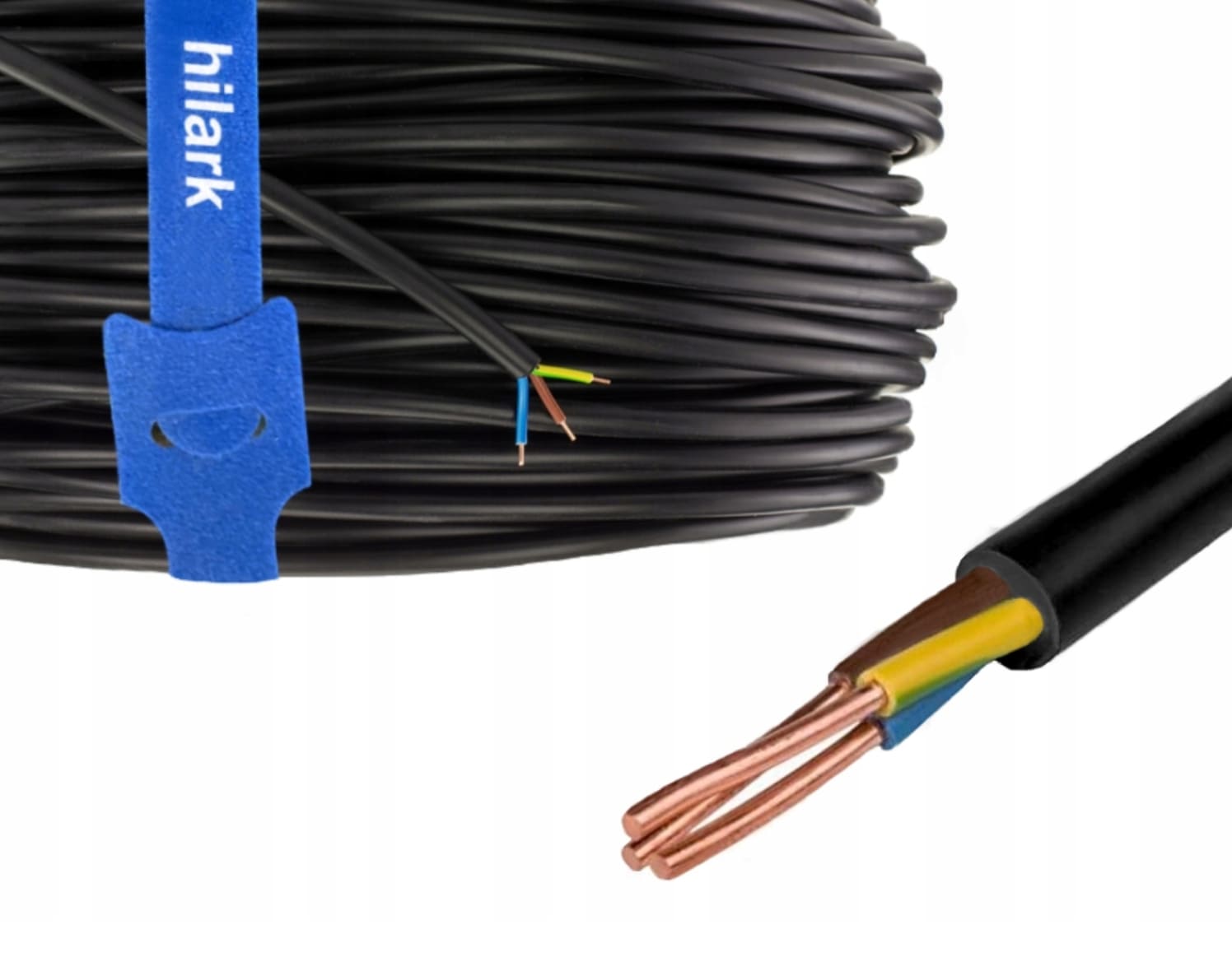 Installationskabel 230V 3G 2, 5 mm² PVC jordkabel rund elkabel, 25-100m