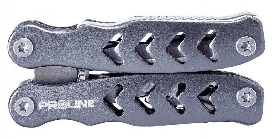 Multitång 9-i-1148 mm, Hopfällbar Kniv 15 cm, Rostfritt Stål, Aluminiumhandtag, Liner-Lock, Nylonfodral, Proline