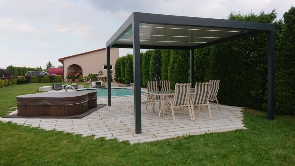 Pergola Aluminium COMFORT Luxe 3 x 3m with LED, Freestanding, Alluminio
