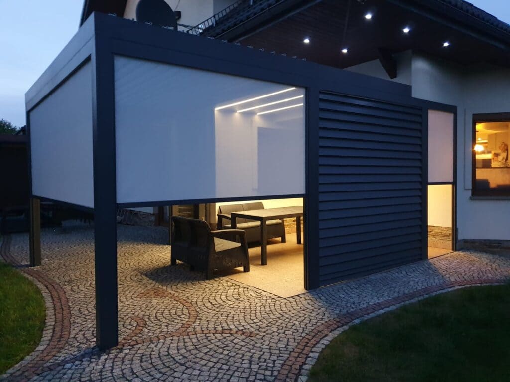Pergola Aluminium COMFORT Luxe 3 x 3m with LED, Freestanding, Alluminio