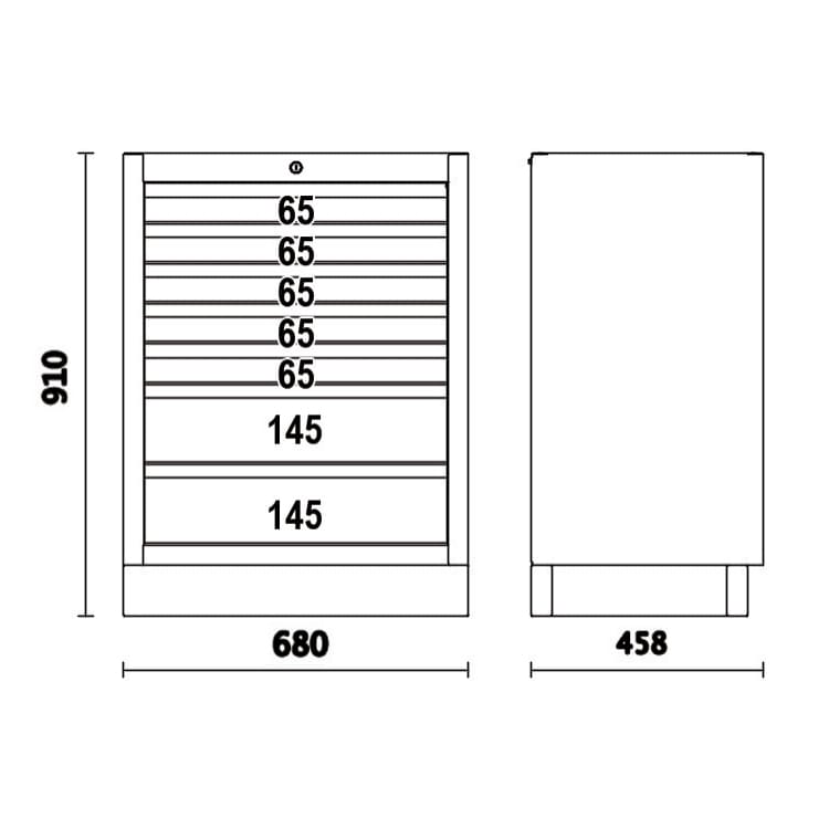 Tool Cabinet with 7 Drawers and Central Lock | Beta Tools
