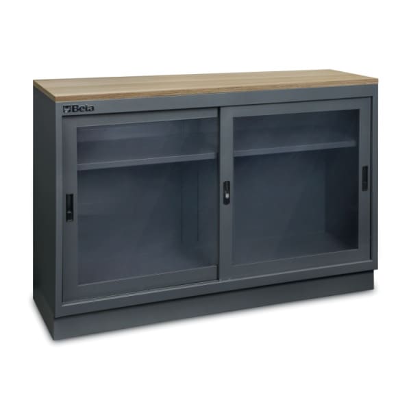 Verktygsskåp 1360 mm med 2 polykarbonatdörrar och justerbar hylla, BETA Tools