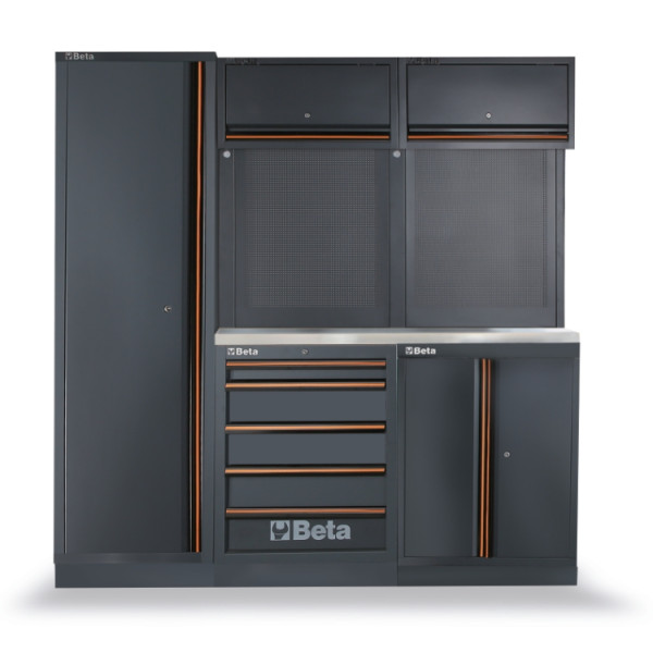 Komplett Verkstadsutrustning C45PRO 2.0 BX - 7 Moduler, Rostfritt MDF 206 kg, BETA