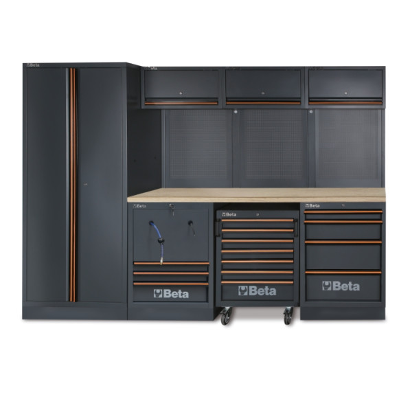 Komplett Garageinredning C45PRO 2.0 HW - 9 Moduler Flerskikts Trä 2040 x 615 mm, 318 kg, BETA