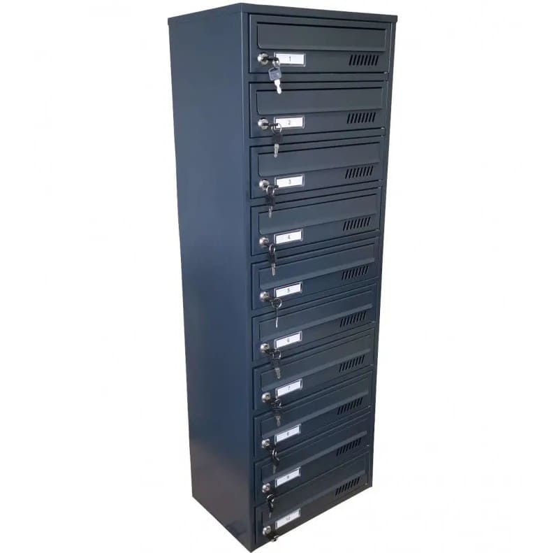 Mailbox, post box with 3-10 letter compartments, Florida mail sorting cabinet, EU compliant