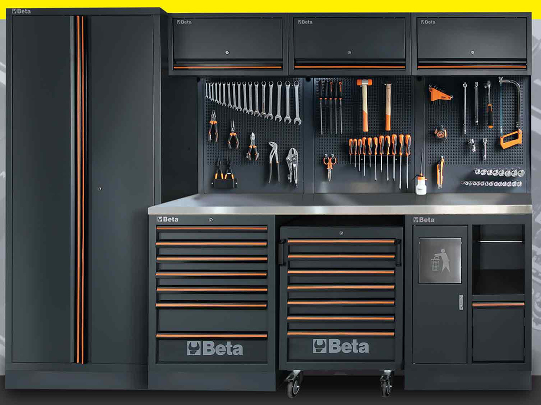C45PRO 2.0 x – JUST NU: inkl. 268 verktyg och gratis frakt, Komplett Modulär Garageinredning, Verkstadsinredning, BETA Tools KAMPANJ