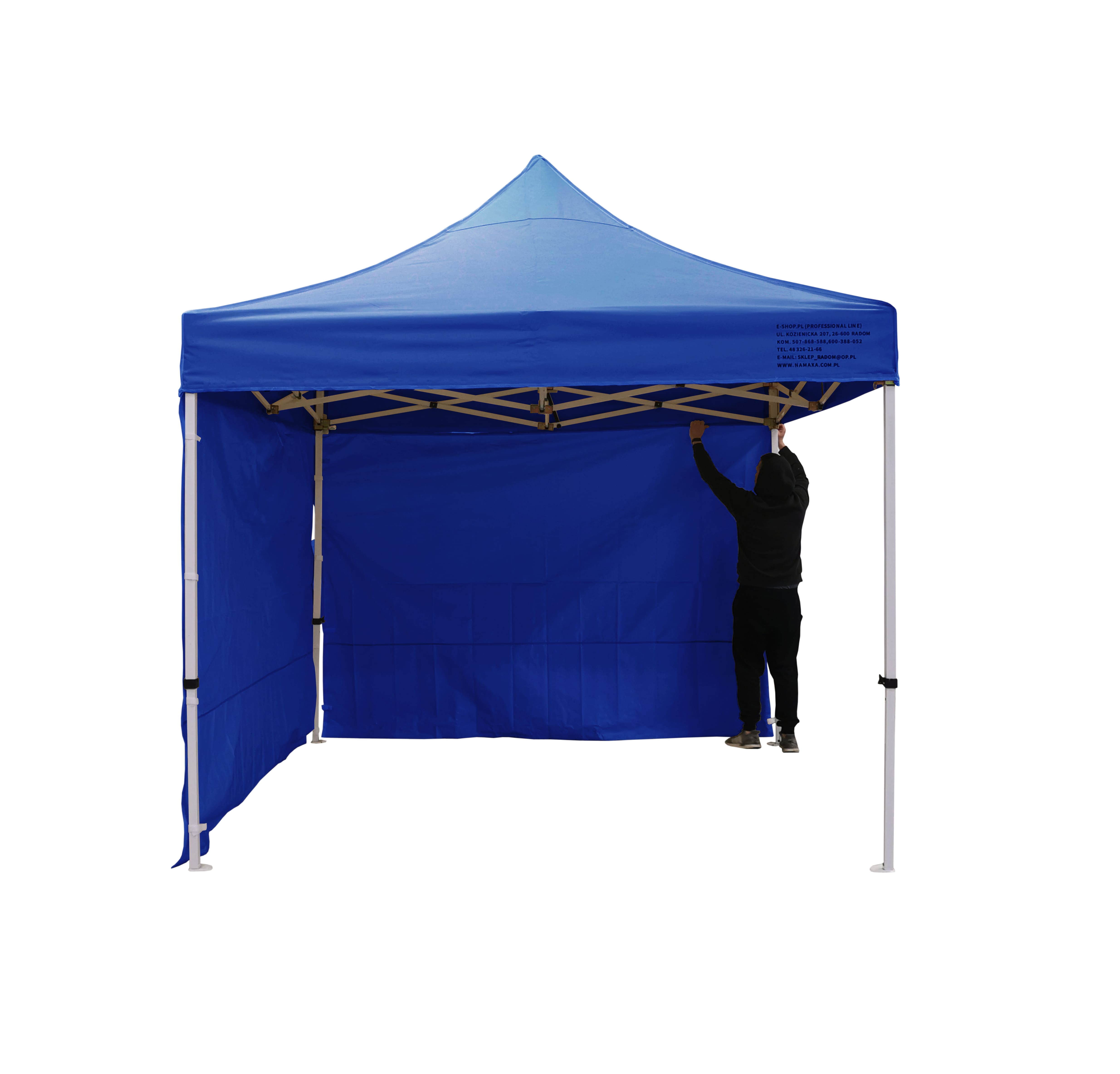 Premium popup tält 3 x 3m med 4 x 4 cm ben, robust handelstält, Namaxa
