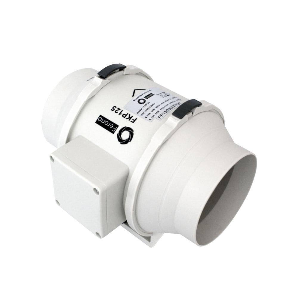 Duct fan 125 mm, 284m3/h, 159Pa, 33W, Ferono