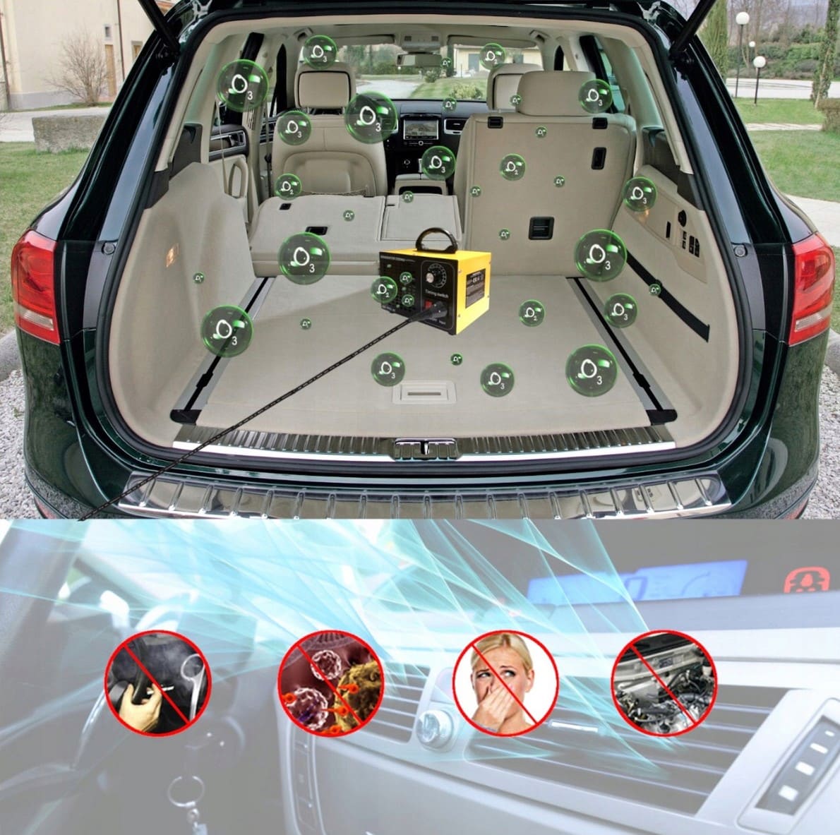 Ozone Generator 28, 000 mg/h, 120W, Disinfection for Rooms and Vehicles, 230V