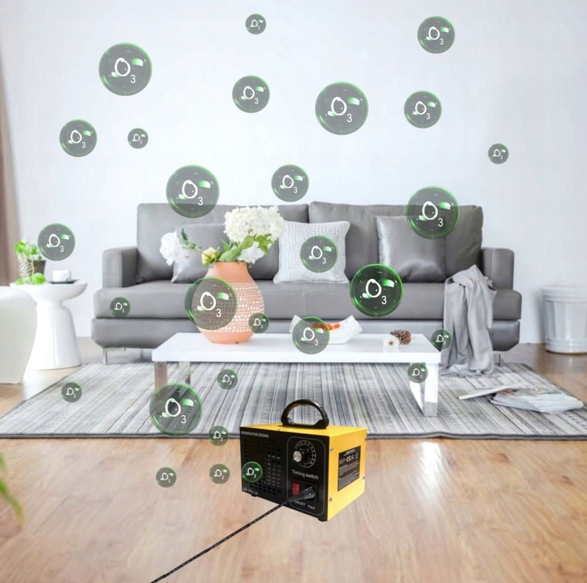 Ozone Generator 28, 000 mg/h, 120W, Disinfection for Rooms and Vehicles, 230V