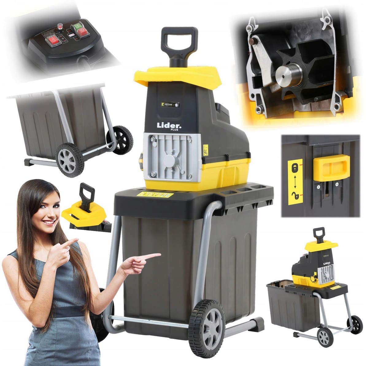 Wood Chipper 2800W Garden Shredder, Lider Plus