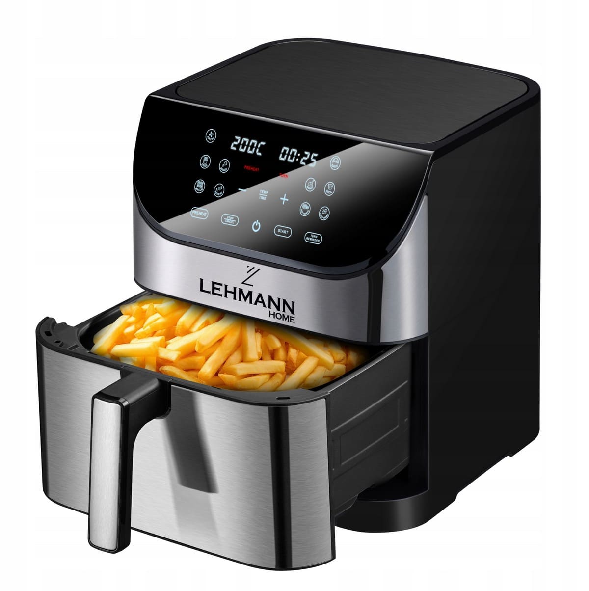 Varmluftsfritös Airfryer 8L – Hälsosam matlagning utan olja, 1800W, LCD, Lehmann Prokado