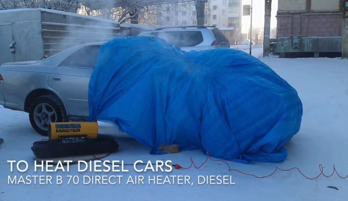 Dieselvärmare 44kW 900 m³/h 230V, Direktverkande Värmekanon med Vagn, Master