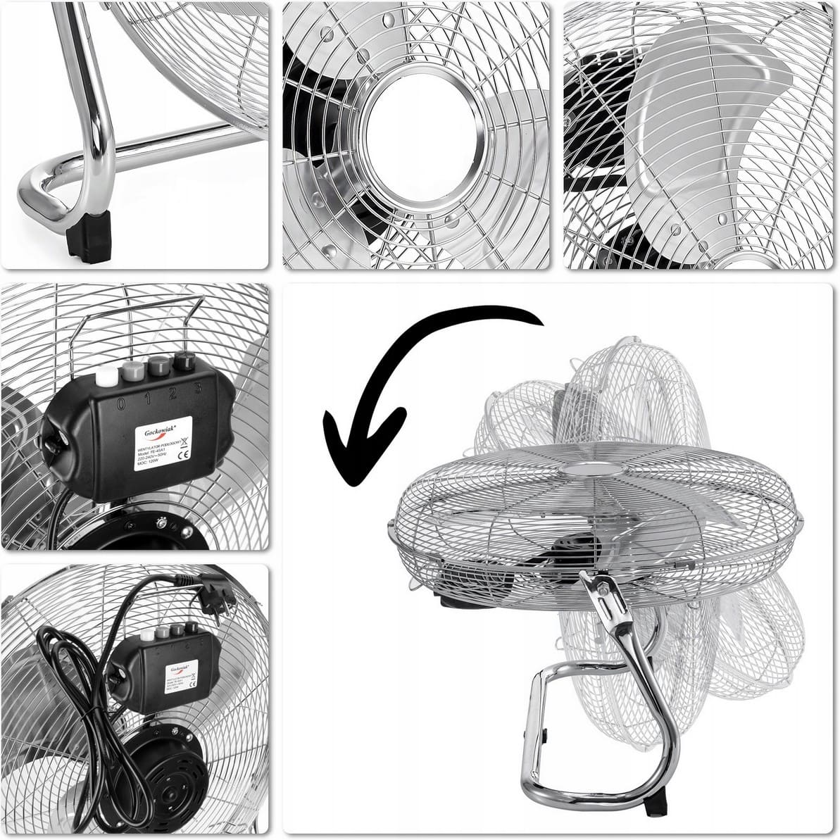 Stor kraftfull fläkt 50 cm (20) 120W, golvmodell, ganska tyst