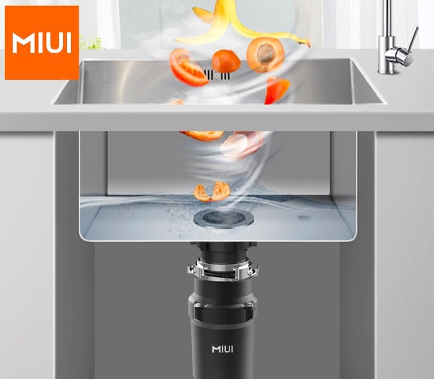 Avfallskvarn 1L, 2300 RPM, kraftfull och tyst matavfallskvarn, MIUI