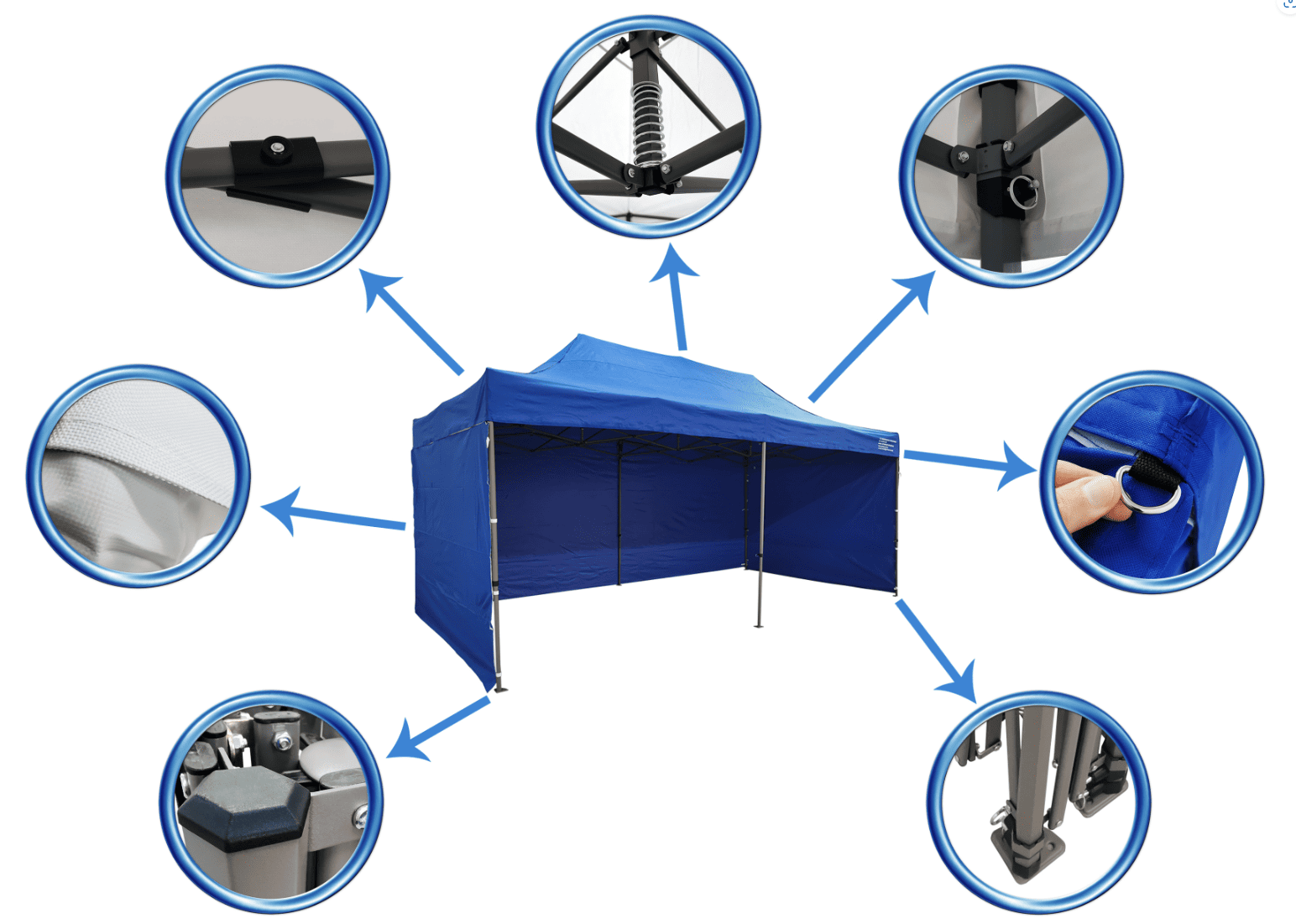 Sturdy popup tent HEX35 3 x 6m, event tent, outdoor tent, Namaxa