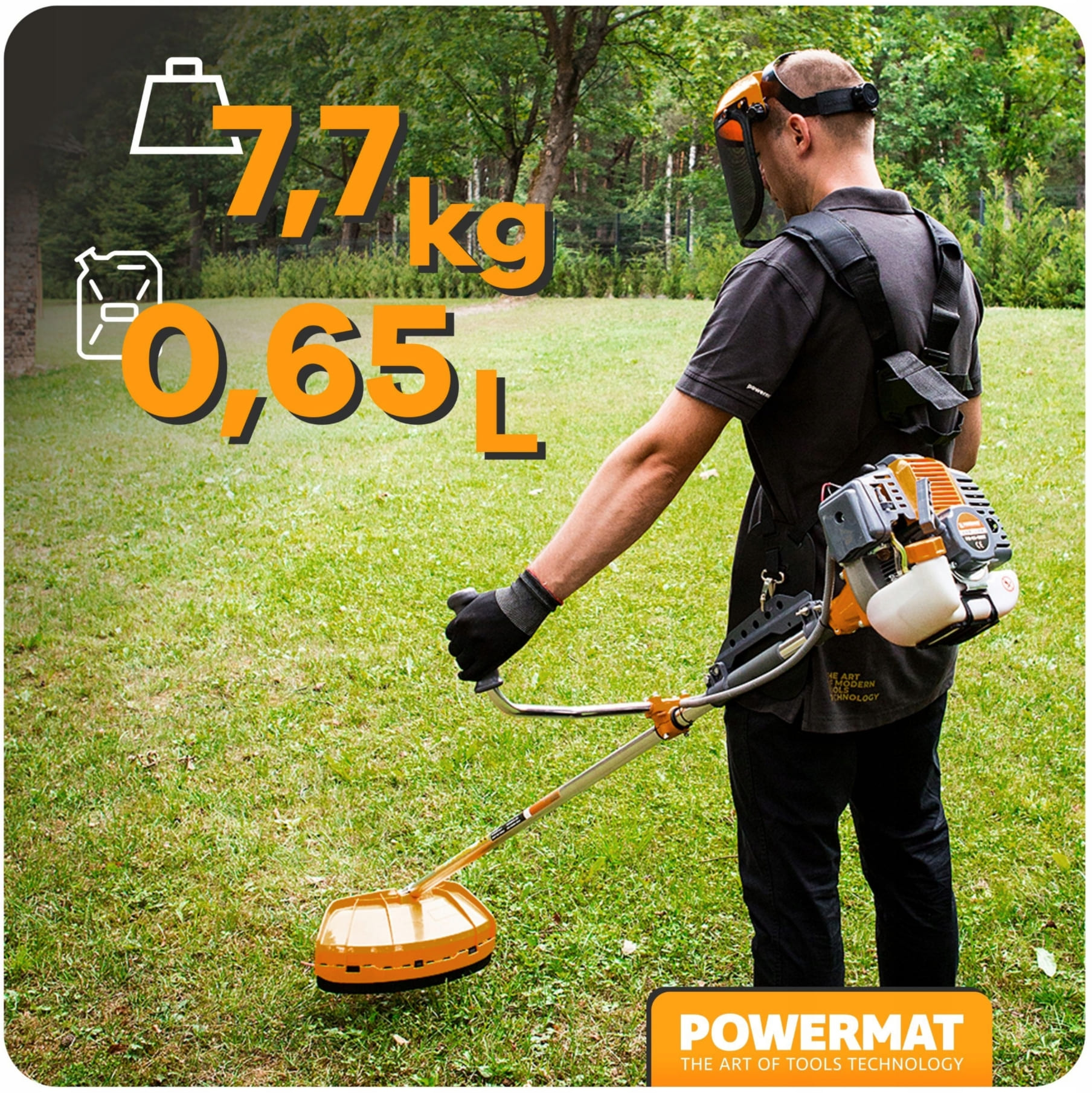 Grass Trimmer 6Hk 4.4kW 42 cm Two-Stroke Petrol Garden Trimmer, Powermat