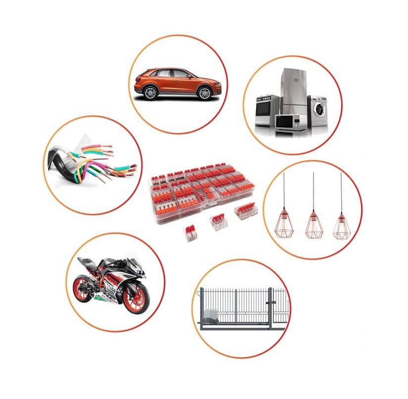 Quick-Lock Wire Connectors 76 pcs Mixed Sizes, QBA