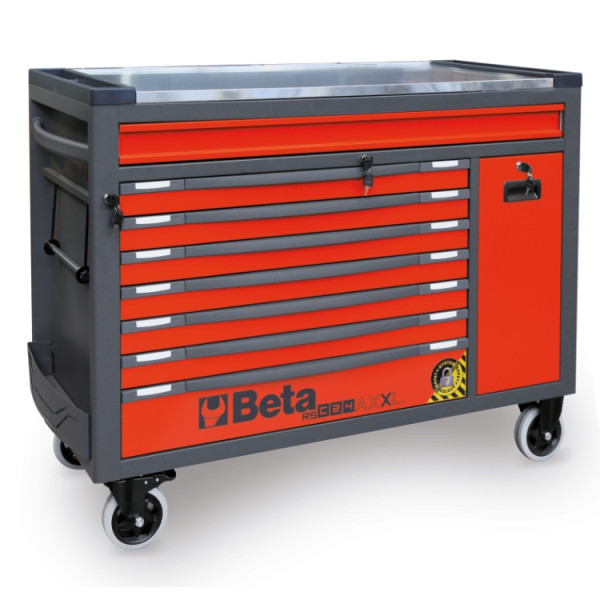 Verktygsvagn Extra Stor 8 Lådor 1100 kg Rostfri Anti-Tilt, BETA Tools