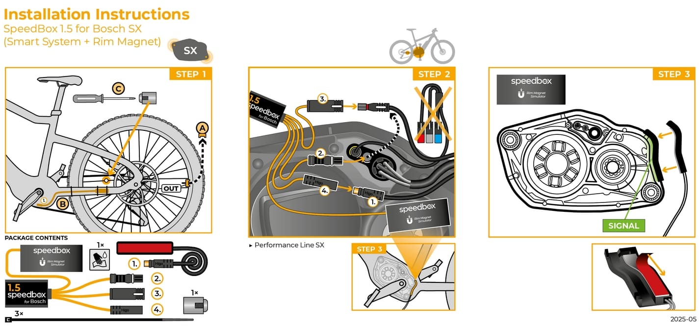 SpeedBox 1.5 Tuning for EBikes with BOSCH SX Gen4 (Smart System + Rim Magnet)
