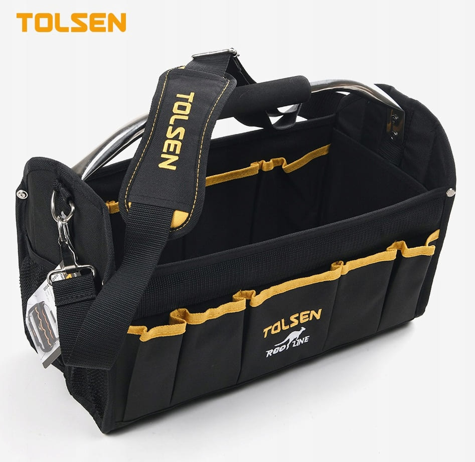 Tool Bag Open 1742 x 21 x 29 cm, 8 Compartments, 15 Pockets, Stainless Frame, Tolsen
